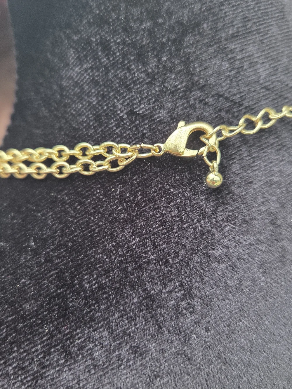 Gold-Tone Layered Necklace with Coral Teardrop Stones